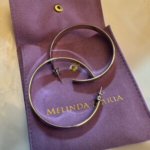 Melinda Maria Atlas Hoops 2’’ Earrings Sleek Minimalist Design- Silver